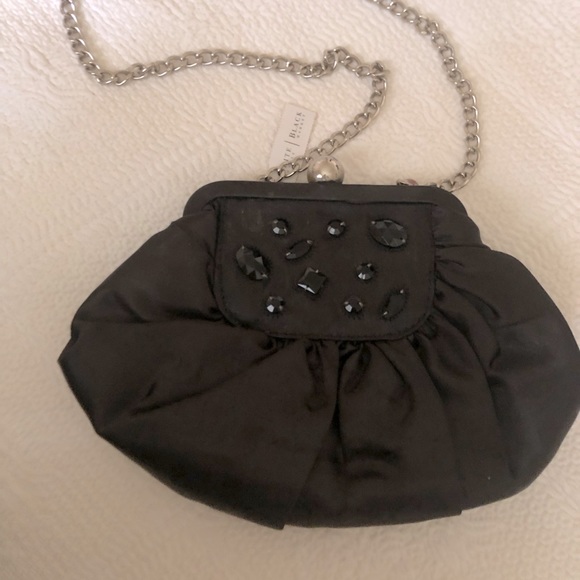 White House Black Market Black Satin Evening Bag - Picture 3 of 6